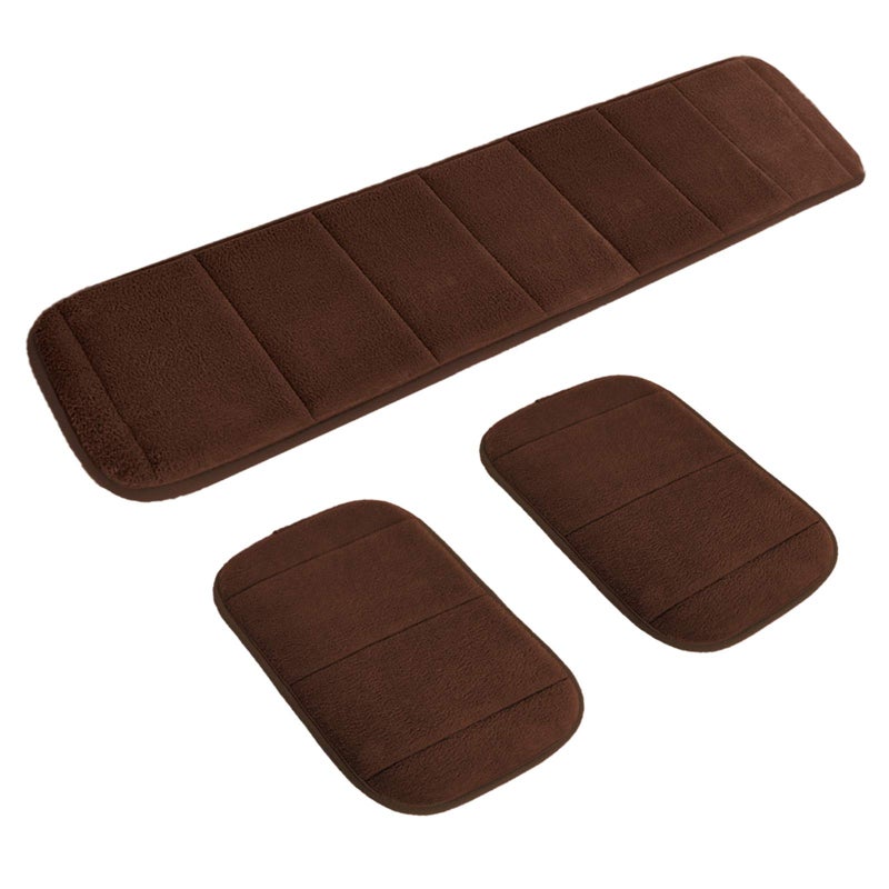 AUHOKY 2 Sets Ergonomic Computer Wrist Pad - Long & Short Size Combination Keyboard Rest Elbow Support Mat for Office, Desktop, Working, Gaming - Memory Foam Relieve Elbow Pain (Brown) - Image 1